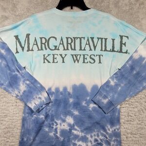 Margaritaville Long Sleeve Shirt Mens Medium Blue Tie Dye Key West Graphic Tee